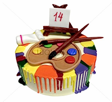 торт Акварель и кисти