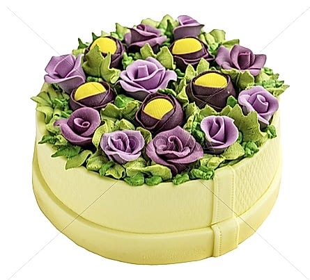 торт Лиловая корзина цветов
