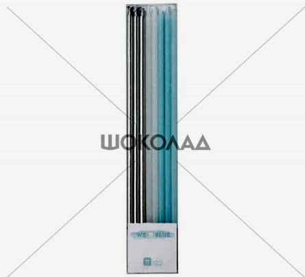 торт Свечи для торта длинные "Серебряно-голубые"