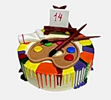 торт Акварель и кисти